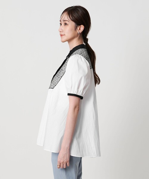 ブラウス シャツ エンブロイダリー ショートスリーブ ブラウス レディース UNITED ARROWS ブラウス シャツ エンブロイダリーショート