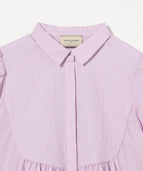 UNITED ARROWS ブラウス シャツ エンブロイダリーショート