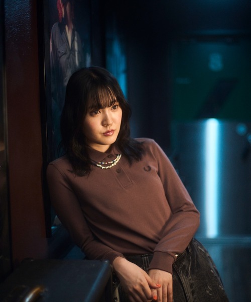 FRED PERRY ピンク 長袖ポロシャツ UK 8 FRED PERRY 「FRED PERRY」 長袖ポロシャツ 8 ピンク レディース