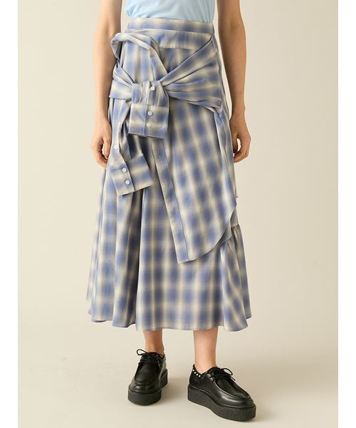 FURFUR（ファーファー） スカート シャツドッキングチェックスカート