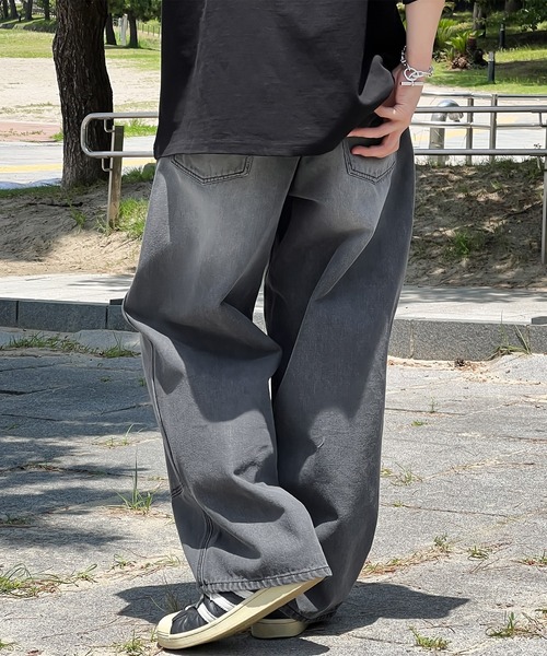 「kutir」 加工デニムパンツ LARGE グレー メンズ