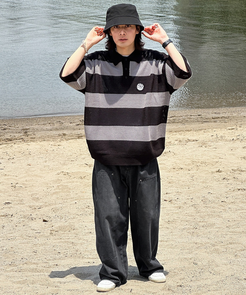 「kutir」 加工デニムパンツ LARGE グレー メンズ