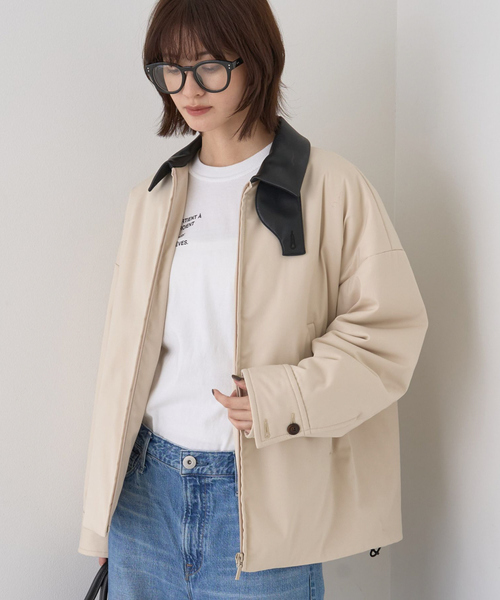 Rouge vif（ルージュ ヴィフ） ブルゾン アウター 異素材衿パフィ 