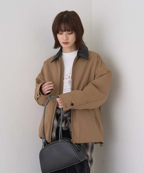Rouge vif（ルージュ ヴィフ） ブルゾン アウター 異素材衿パフィ 