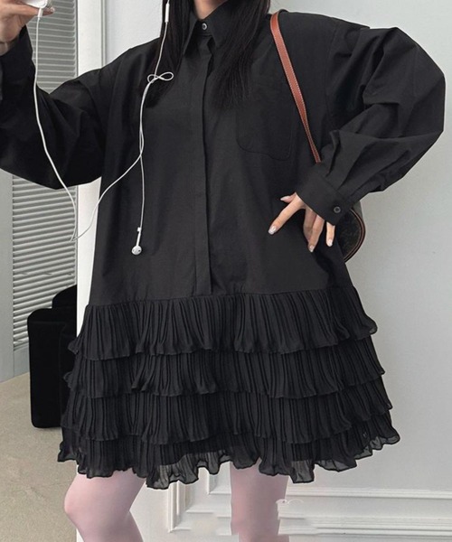 「CADBURY」 シャツワンピース FREE ブラック レディース_画像2