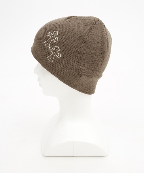 ニット帽 ニットキャップ レディース an meets zakka ボールスタッズクロス刺繍ニットビーニー レディース メンズ | ブランド登録なし | 08