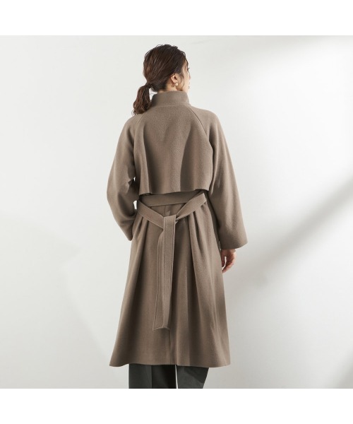 未使用級✨ベイジ 2way チェスターショートコート スタンドカラーコート S ウールライク スタンドカラー ショート コート（47-20WI03-204