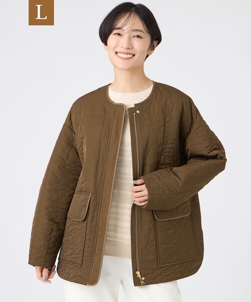 EVEX by KRIZIA ジャケット 40 ベージュ・ブラウン SANYO Style EDITION掲載】【ウォッシャブル】2WAYスムースタフタ