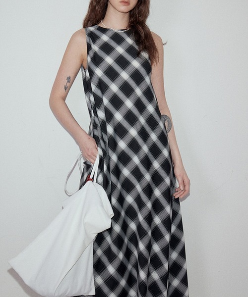 「Fano Studios」 ノースリーブワンピース L ブラック系その他 レディース