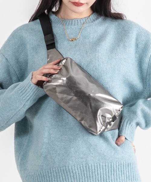 美品✨JACK GOMME ジャックゴム ウエストポーチ シルバー 軽量PVC jack gomme（ジャックゴム） ウエストポーチ ウエストバッグ 「JACK