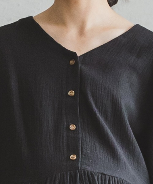 「pairmanon」 長袖ワンピース FREE チャコール レディース_画像3