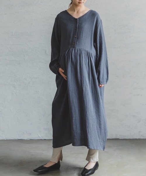 「pairmanon」 長袖ワンピース FREE チャコール レディース_画像5