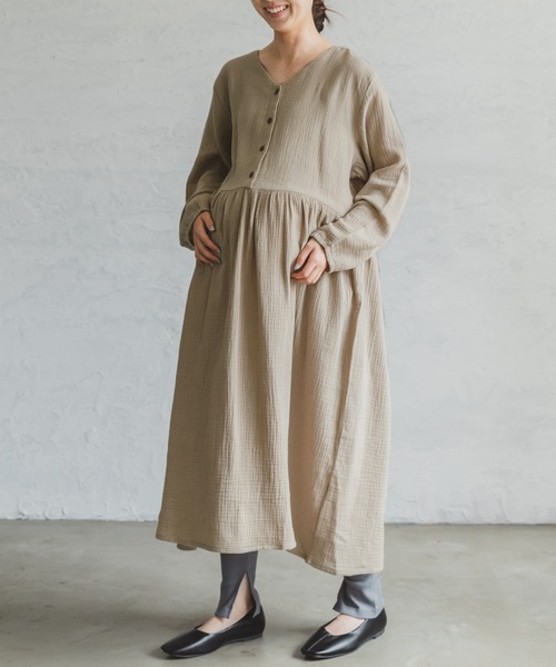 「pairmanon」 長袖ワンピース FREE チャコール レディース_画像8