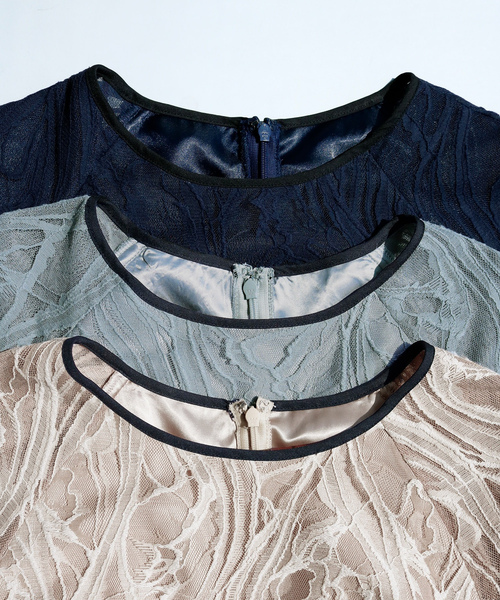 「REPLETE」 半袖ワンピース M ネイビー レディース_画像4