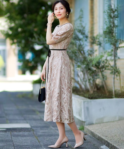 「REPLETE」 半袖ワンピース M ネイビー レディース_画像6