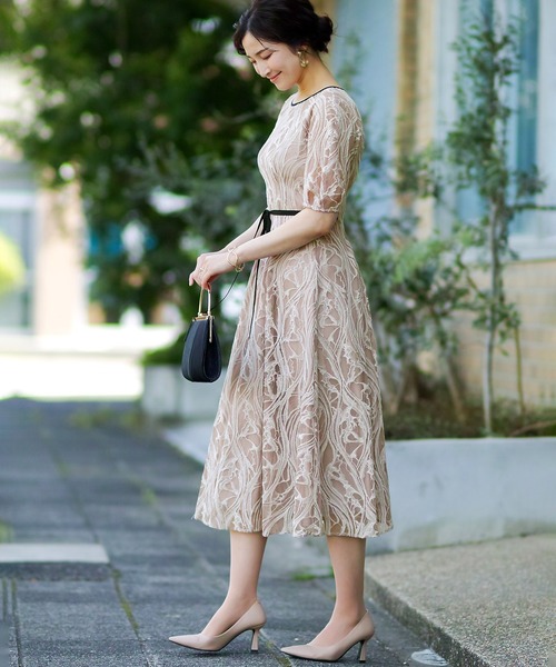 「REPLETE」 半袖ワンピース M ネイビー レディース_画像7