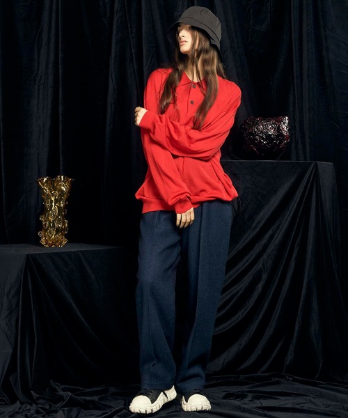 「MAISON SPECIAL」 長袖ポロシャツ 1 ブルー メンズ_画像7