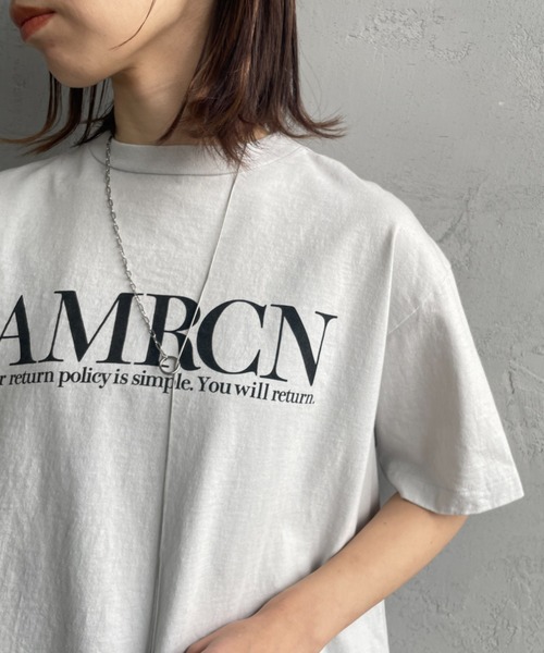 「AMERICANA」 半袖Tシャツ F ライトグレー レディース_画像2