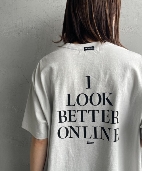「AMERICANA」 半袖Tシャツ F ライトグレー レディース_画像4