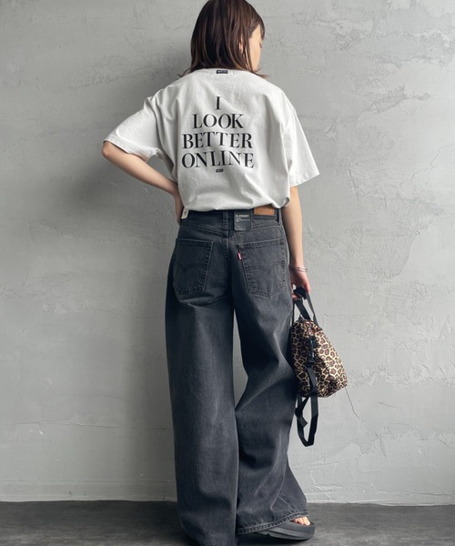 「AMERICANA」 半袖Tシャツ F ライトグレー レディース_画像6