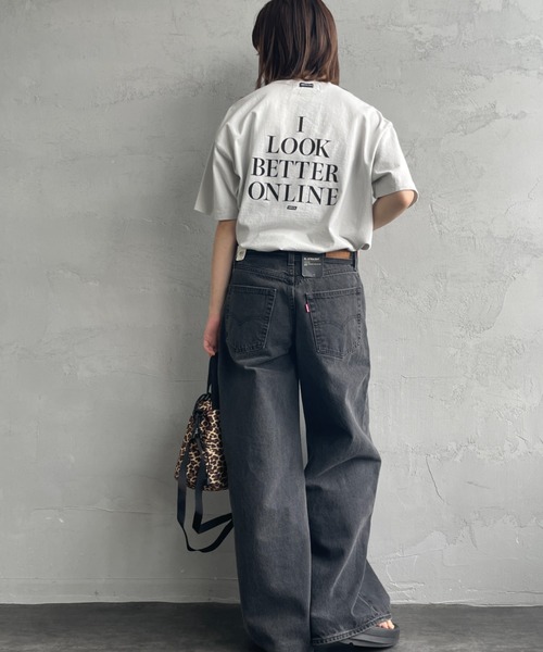 「AMERICANA」 半袖Tシャツ F ライトグレー レディース_画像8