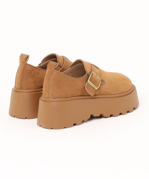 shoes365 ローファー スエード調6cm厚底シューズ レディース