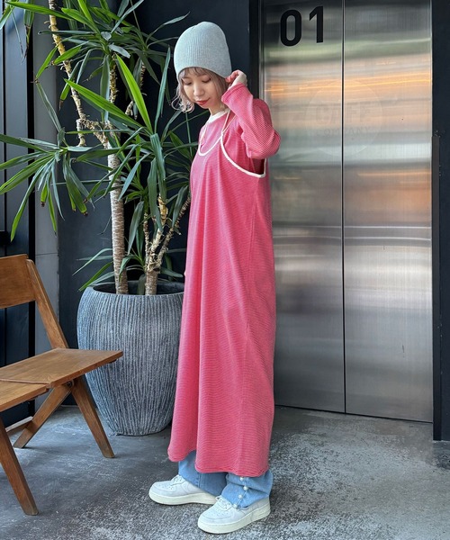 「HELLO.SANFRANCISCO」 キャミソールワンピース FREE ブラック レディース_画像8