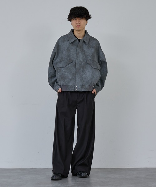 AH ABAHOUSE ブルゾン アウター CROPPED NEO LEATHER A-2 JACKET