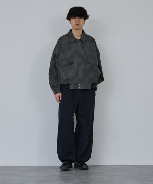 AH ABAHOUSE ブルゾン アウター CROPPED NEO LEATHER A-2 JACKET