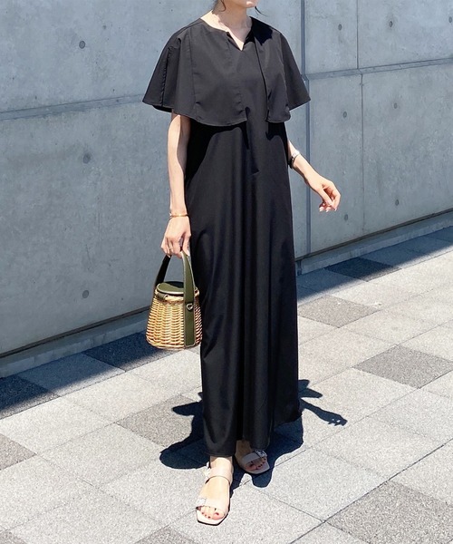 「Riberry」 半袖ワンピース MEDIUM ブラック レディース_画像3