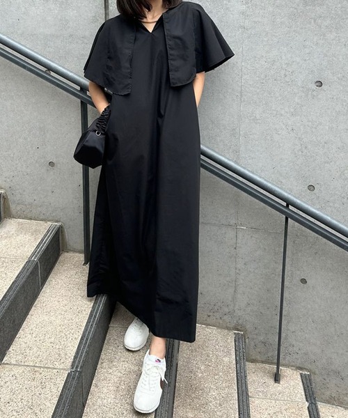 「Riberry」 半袖ワンピース MEDIUM ブラック レディース_画像5