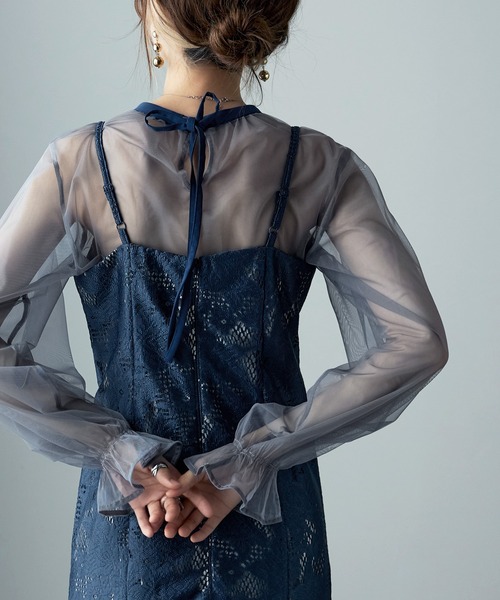 etoll.（エトル） コンビワンピース S グレイッシュブルー レディース