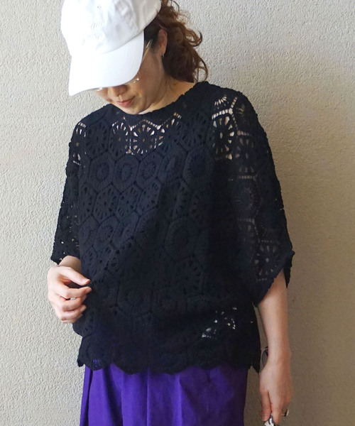 「JOURNAL STANDARD LUXE」 半袖ブラウス FREE ブラック レディース_画像3