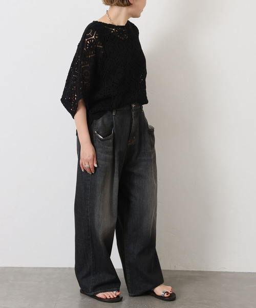 「JOURNAL STANDARD LUXE」 半袖ブラウス FREE ブラック レディース_画像8
