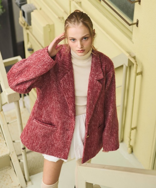 loin nuit テーラードジャケット FREE レッド レディース : ZOZOTOWN