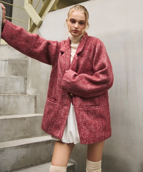 loin nuit テーラードジャケット loin nuit テーラードジャケット FREE レッド レディース : ZOZOTOWN