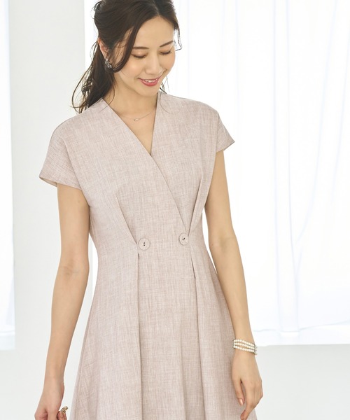 「RUIRUE BOUTIQUE」 半袖ワンピース S ベージュ レディースの画像
