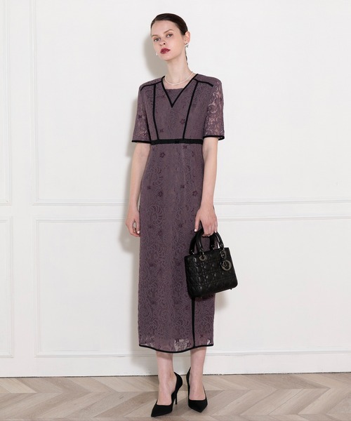 「Leja」 半袖ワンピース LARGE ブラウン レディースの画像
