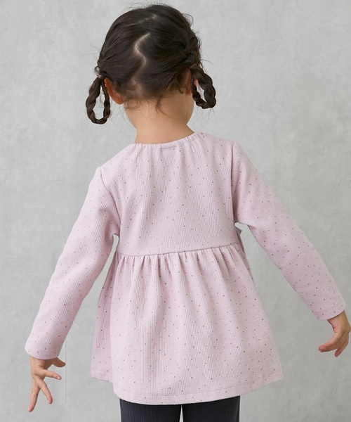 petit main トレーナー 裏起毛カットリボンチュニック キッズ 子供服
