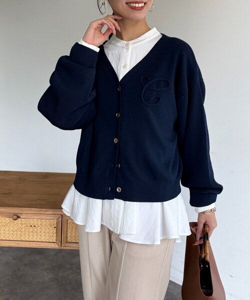 cheztoiニットカーディガン羽織シンプル無地　女っぽ【Ｆ】シアー清涼大人っぽ Chez toi（シェトワ） カーディガン ボレロニットカーディガン