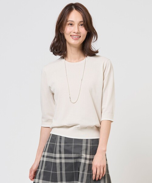 ニット セーター 「アンサンブル着用可」BASIC HT COTTON クルーネック ニット レディース