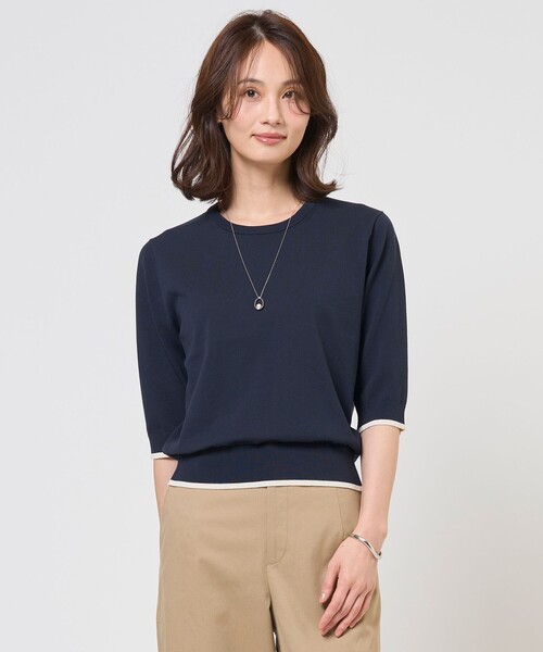 ニット セーター 「アンサンブル着用可」BASIC HT COTTON クルーネック ニット レディース_3