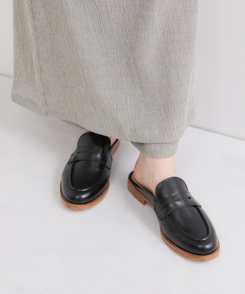 eness（エネス） シューズ ミュール 「ENESS/エネス」レザーロファー