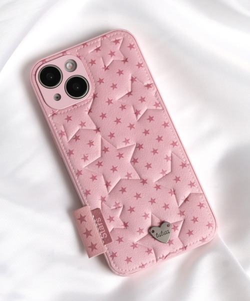 スマホケース ぷっくり 星柄 キルティング フェイクレザー iPhone