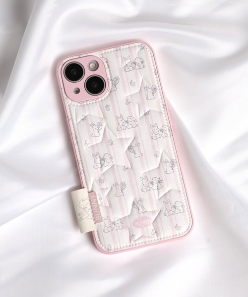 スマホケース ぷっくり 星柄 キルティング フェイクレザー iPhone