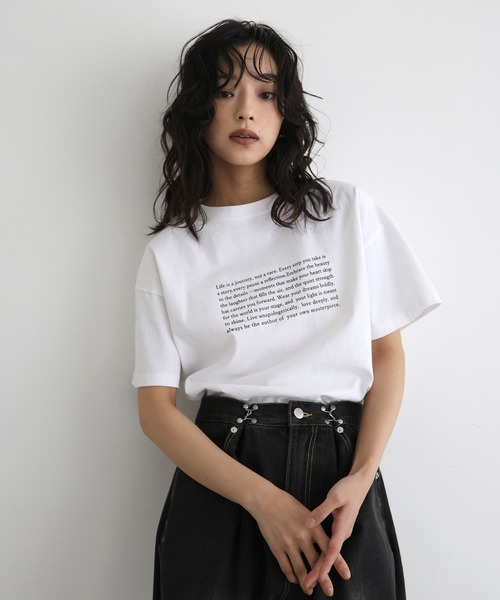 「hellam」 半袖Tシャツ FREE チャコール レディース_画像2