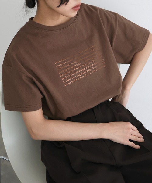 「hellam」 半袖Tシャツ FREE チャコール レディース_画像3