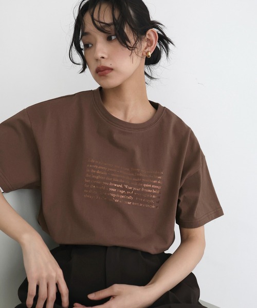「hellam」 半袖Tシャツ FREE チャコール レディース_画像4