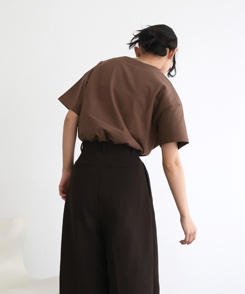 「hellam」 半袖Tシャツ FREE チャコール レディース_画像7