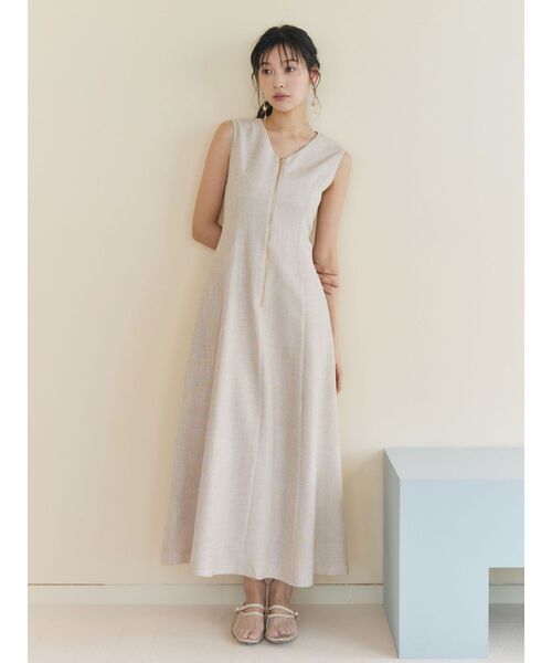 ワンピース フロントZIPミックスカラーワンピース 「夏服」の画像